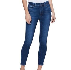 Paige Dark Wash High Rise Hoxton Ankle Skinny Jeans | Women's 32